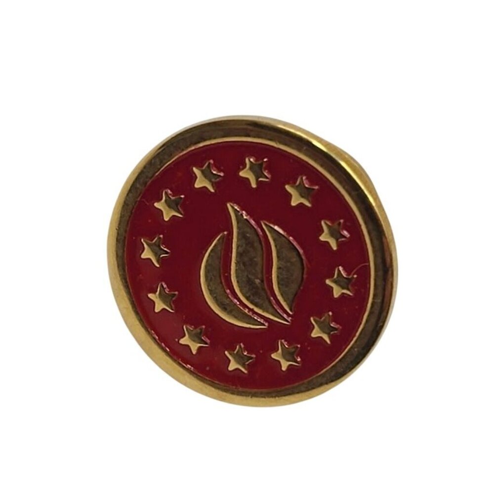 1000 Club Religious Lapel Pin Flame & Stars Red Enamel Gold Tone Faith Ministry